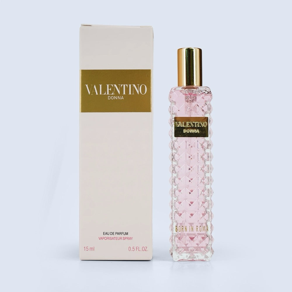 Nevora Valentino Donna Born In Roma 15ml eau de parfum spray with iconic rockstud bottle and matching white box